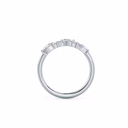 White Gold Mary Five Stone featuring 0.8 Carat Lab Diamonds (Profile View)