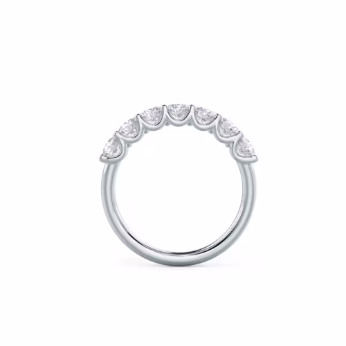 1.2 Carat Round Brilliant Created Diamonds set in 18k White Gold French U Seven Stone (Profile View)