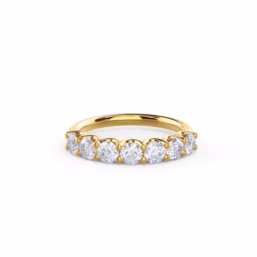 1.2 Carat Round Lab Diamonds set in 18k Yellow Gold French U Seven Stone (Main View)