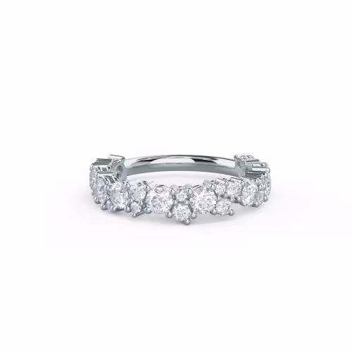 18k White Gold Melissa Three Quarter Band featuring 1.25 ctw Round Brilliant Man Made Diamonds (Main View)