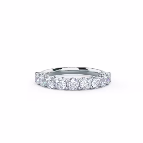 1.25 ct Round Man Made Diamonds set in White Gold Prong Set Half Band (Main View)