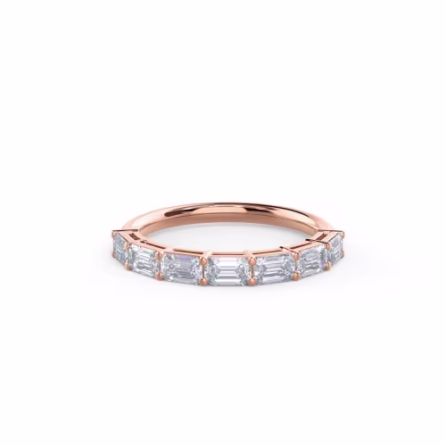 1.5 Carat Lab Grown Diamonds set in 14k Rose Gold Emerald East-West Seven Stone (Main View)