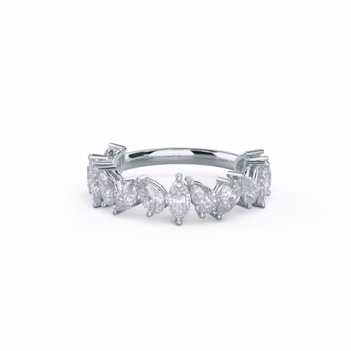 1.5 ct Lab Diamonds set in White Gold Lauren Three Quarter Band (Main View)