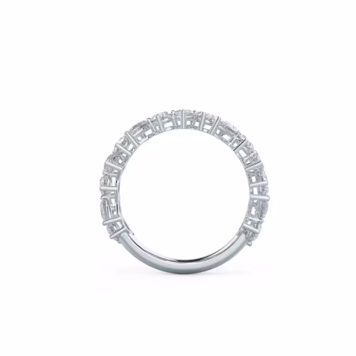 18k White Gold Lauren Three Quarter Band featuring 1.5 Carat Diamonds (Profile View)