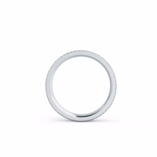 1.5 Carat Round Lab Diamonds Five Row Pavé Eternity Band in 18k White Gold (Profile View)