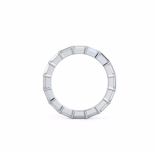 1.5 ct Lab Diamonds Baguette East-West Eternity Band in 18k White Gold (Profile View)