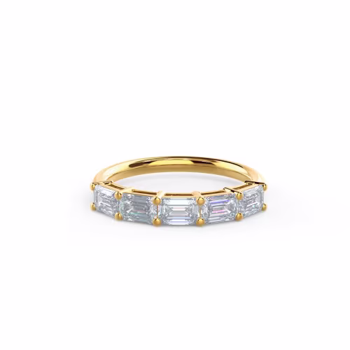 1.5 ctw Diamonds set in Yellow Gold Emerald East-West Five Stone (Main View)