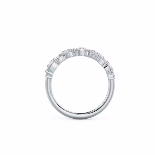 1.5 ct Diamonds Mary Half Band in White Gold (Profile View)