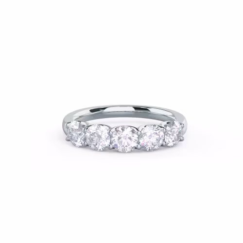 1.5 ctw Round Diamonds French U Five Stone in 18k White Gold (Main View)