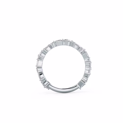 Hand Selected 1.65 ct Lab Diamonds set in 18k White Gold Sara Three Quarter Band (Profile View)