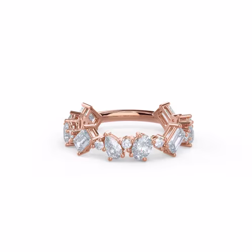 Exceptional Quality 1.7 ctw Diamonds set in 14k Rose Gold Cassie Three Quarter Band (Main View)