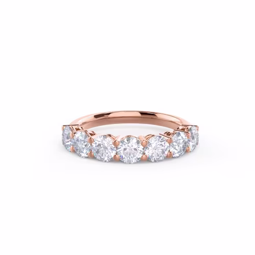 1.75 ct Round Diamonds set in 14k Rose Gold Round Diamond Prong Set Seven Stone Band (Main View)