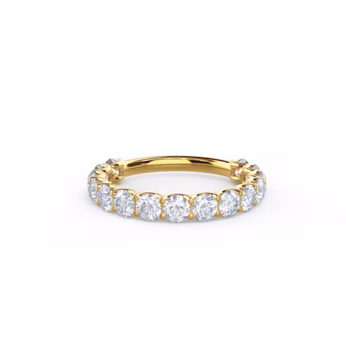 1.75 Carat Round Brilliant Lab Created Diamonds set in 14kt Yellow Gold French U Three Quarter Band (Main View)