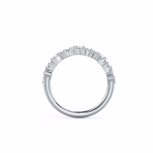 High Quality 1.75 Carat Lab Grown Diamonds Alyssa Half Band in White Gold (Profile View)