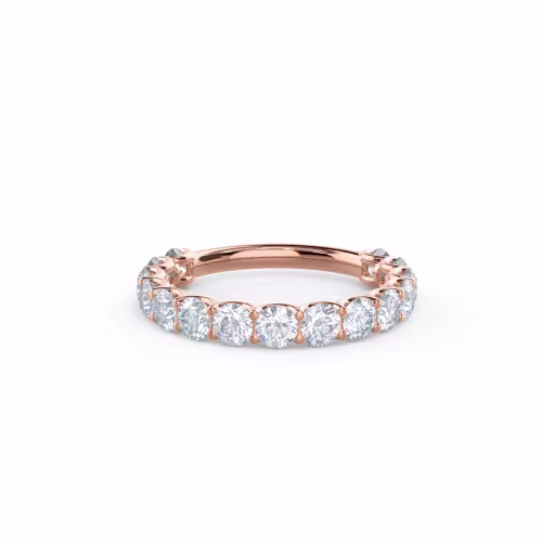 14k Rose Gold French U Three Quarter Band featuring 1.75 ctw Round Diamonds (Main View)