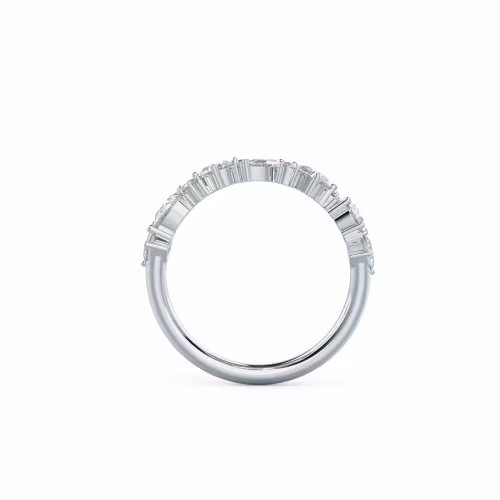 1.0 Carat Lab Grown Diamonds Sara Half Band in White Gold (Profile View)
