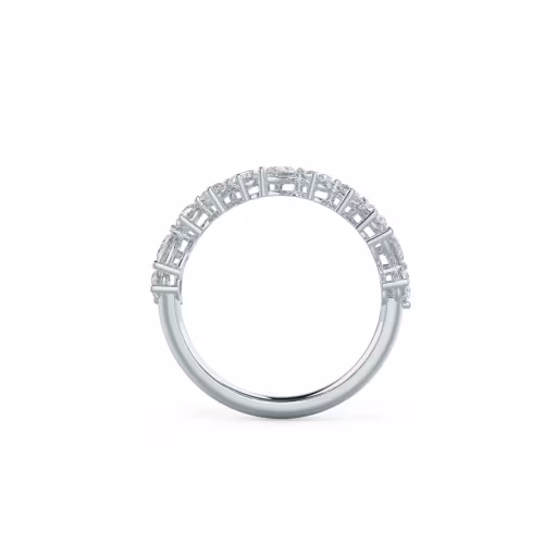 18k White Gold Lauren Half Band featuring 1.0 ct Lab Diamonds (Profile View)