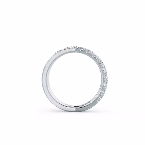 18 Karat White Gold X Pavé and Channel Half Band featuring 1.0 ctw Round Diamonds (Profile View)