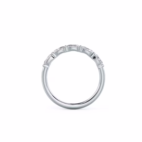 1.0 Carat Diamonds Oval East-West Five Stone in 18k White Gold (Profile View)