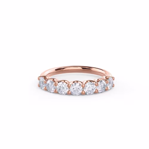 1.2 ctw Round Brilliant Lab Created Diamonds French U Seven Stone in 14k Rose Gold (Main View)