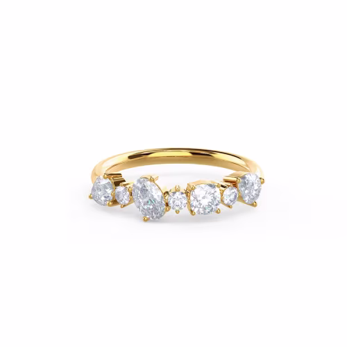 14k Yellow Gold Mary Seven Stone featuring Exceptional Quality 1.0 ct Lab Diamonds (Main View)