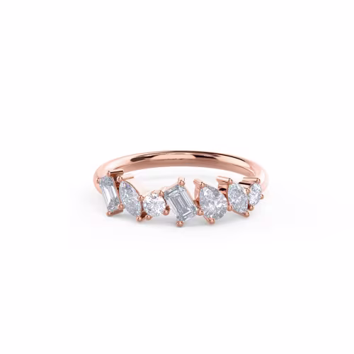 High Quality 1.0 ctw Synthetic Diamonds set in 14 Karat Rose Gold Fiona Seven Stone (Main View)