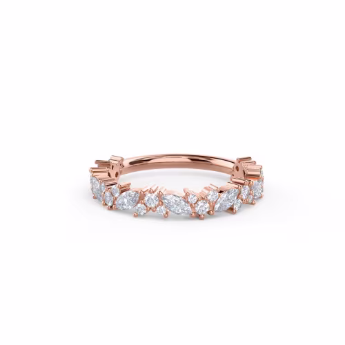 1.0 ctw Lab Created Diamonds Jessica Three Quarter Band in 14k Rose Gold (Main View)