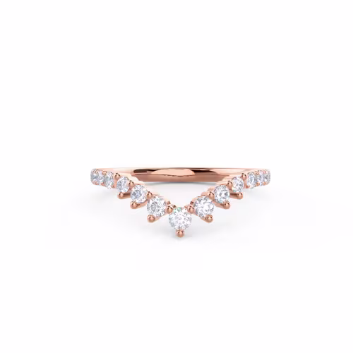 High Quality 0.65 Carat Round Brilliant Lab Diamonds Nesting Three Quarter Band in 14 Karat Rose Gold (Main View)