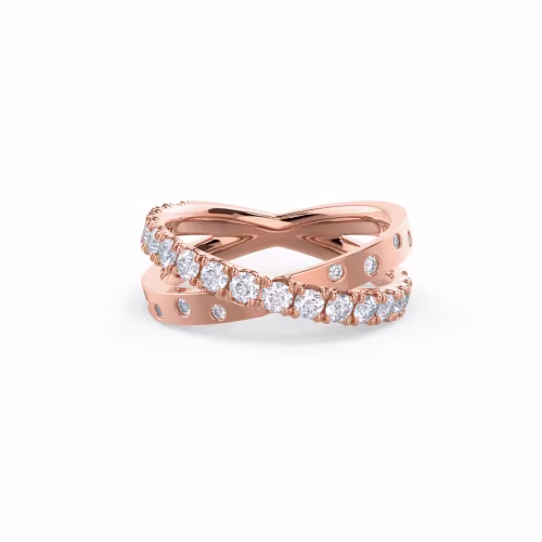 14k Rose Gold X Pavé and Channel Half Band featuring 1.0 Carat Round Diamonds (Main View)