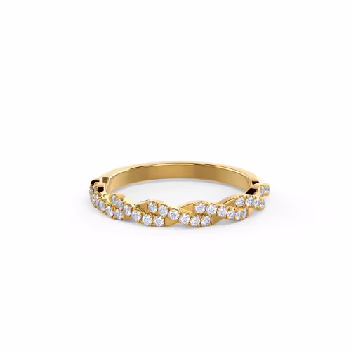 0.2 Carat Round Synthetic Diamonds Infinity Twisting Full Half Band in 14k Yellow Gold (Main View)