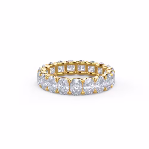 3.8 ctw Lab Diamonds Oval Diamond French U Eternity Band in 14k Yellow Gold (Main View)