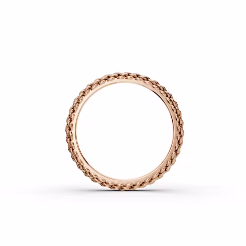 braided rose gold metal eternity band ada diamonds (profile view)