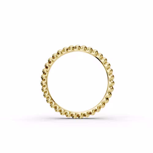 14k yellow gold Beaded Eternity Band in (Profile View)
