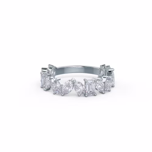 2.0 ctw Man Made Diamonds Cassidy Three Quarter Band in 18k White Gold (Main View)
