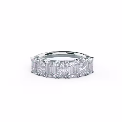 2.5 ct Lab Diamonds Emerald and Oval Seven Stone in 18k White Gold (Main View)