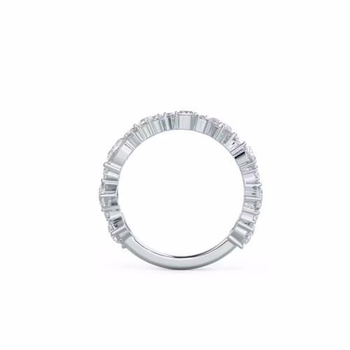 18k White Gold Kelsey Three Quarter Band featuring 1.5 Carat Lab Grown Diamonds (Profile View)