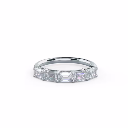 1.5 ct Lab Created Diamonds Emerald East-West Five Stone in 18k White Gold (Main View)
