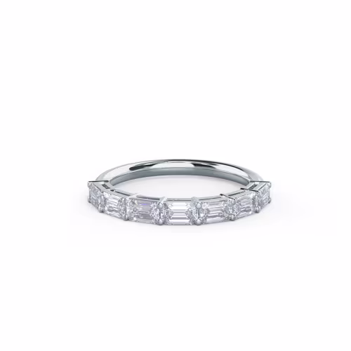 1.5 Carat Lab Diamonds Emerald East-West Seven Stone in 18k White Gold (Main View)