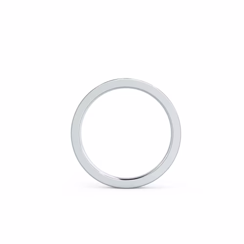 High Quality 0.3 Carat Round Man Made Diamonds Flat Flush Set Eternity Band in 18k White Gold (Profile View)