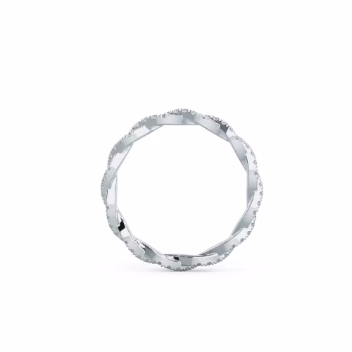 18k White Gold Diamond Infinity Twist Full Eternity Band featuring 0.45 ctw Round Lab Grown Diamonds (Profile View)