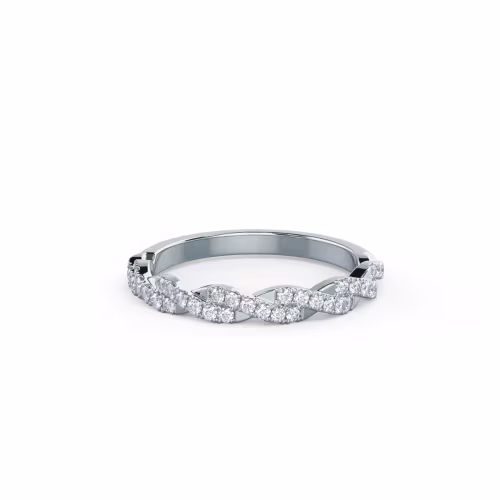 Hand Selected 0.2 Carat Round Diamonds Infinity Twisting Full Half Band in 18k White Gold (Main View)