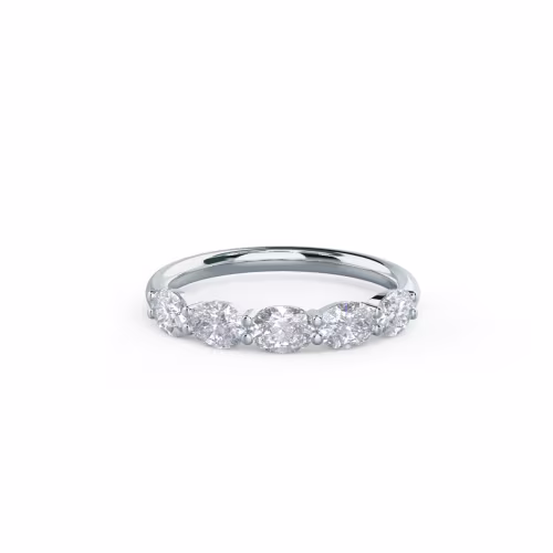 1.0 ctw Lab Grown Diamonds set in 18k White Gold Oval East-West Five Stone (Main View)