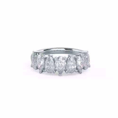 2.0 ct Lab Diamonds set in 18kt White Gold Pear Alternating Seven Stone (Main View)