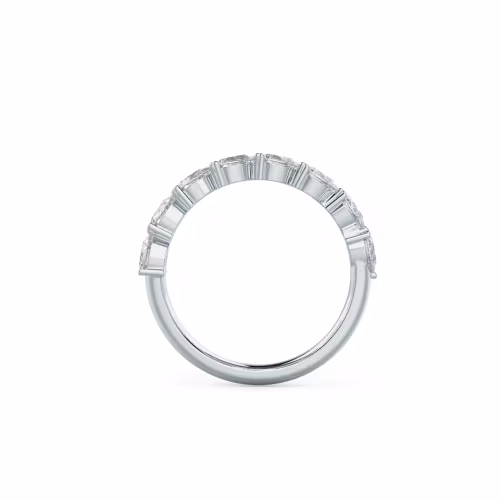18k White Gold Pear East-West Half Band featuring 1.0 ct Diamonds (Profile View)