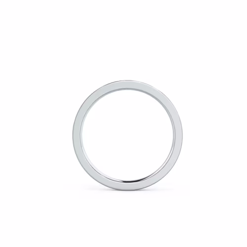 0.12 Carat Round Man Made Diamonds Petite Flat Flush Set Eternity Band in 18kt White Gold (Profile View)