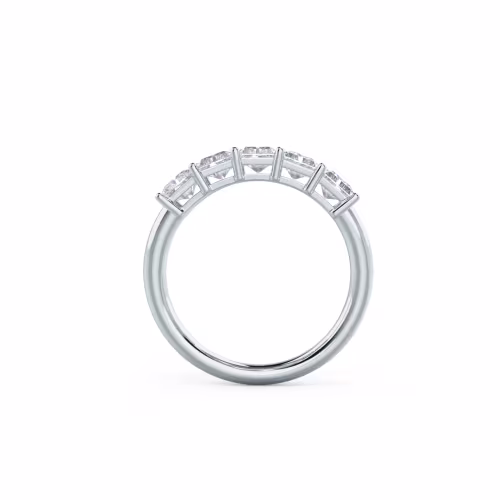 18 Karat White Gold Radiant Five Stone featuring 2.0 ct Diamonds (Profile View)