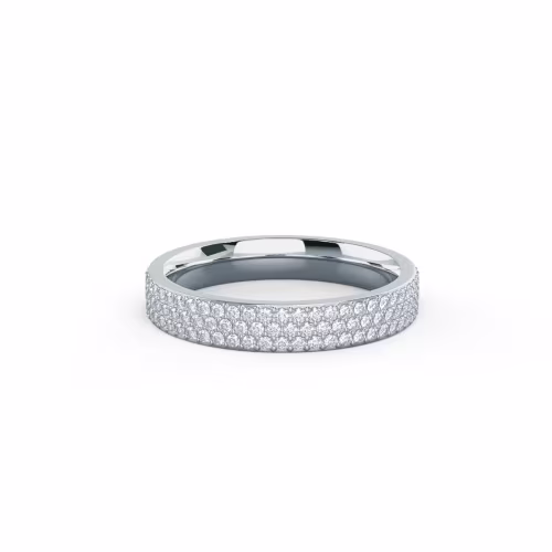 18kt White Gold Three Row Pavé Three Quarter Band featuring Exceptional Quality 0.6 ct Round Diamonds (Main View)