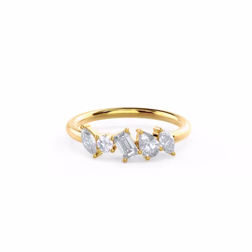 0.75 Carat Lab Grown Diamonds Fiona Five Stone in 18k Yellow Gold (Main View)