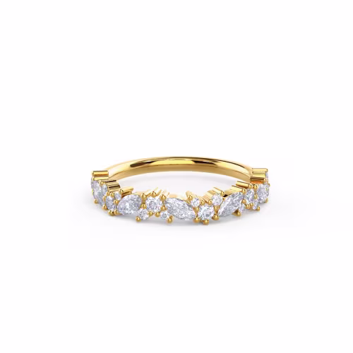 18k Yellow Gold Jessica Half Band featuring 0.75 ct Lab Diamonds (Main View)