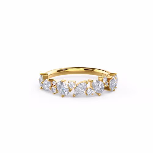 1.0 Carat Created Diamonds set in 18k Yellow Gold Sara Half Band (Main View)